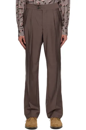 Paul Smith Purple Wool Mohair Pleat Front Trousers