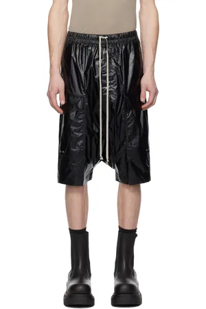 Rick Owens Black Hollywood Cargo Pods Shorts