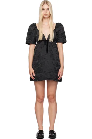 Ganni Black Floral Minidress
