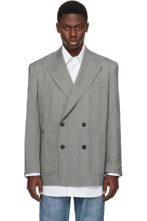 WOOYOUNGMI Gray Double Breasted Blazer