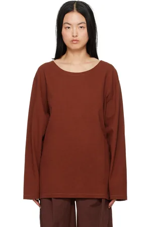 LEMAIRE Red Wide Neck Long Sleeve T-Shirt