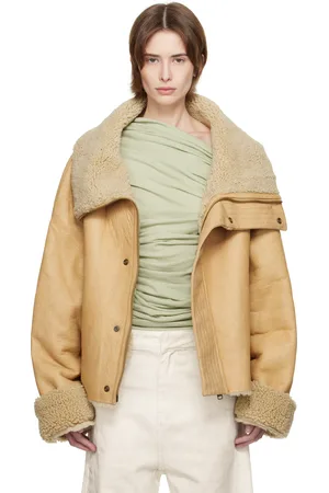Entire Studios Beige Bulk Shearling Jacket
