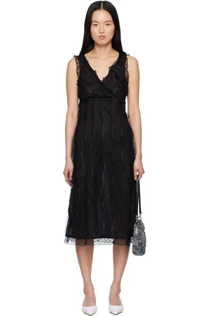 Anna Sui Combo Sleeveless Lace Midi Dress