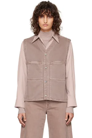 LEMAIRE Purple Garment-Dyed Denim Vest