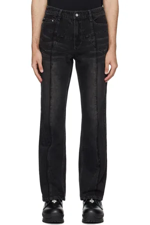 C2H4 Black Stagger Streamline Arch Jeans