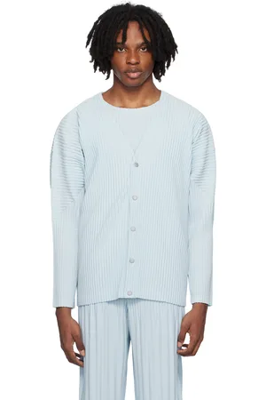 Issey Miyake Blue Color Pleats Cardigan