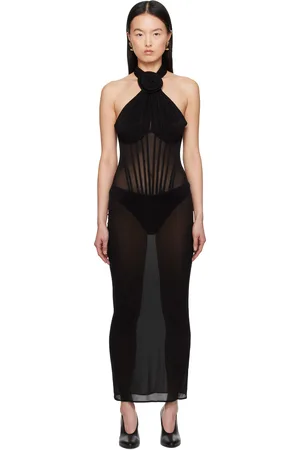 MAGDA BUTRYM Sheer Halter Bustier Midi Dress