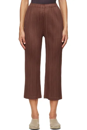 PLEATS PLEASE ISSEY MIYAKE Burgundy Thicker Bottoms 2 Trousers