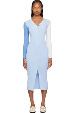 Staud Blue Shoko Midi Dress