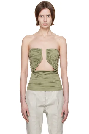 Rick Owens Green Hollywood Prong Bustier Top
