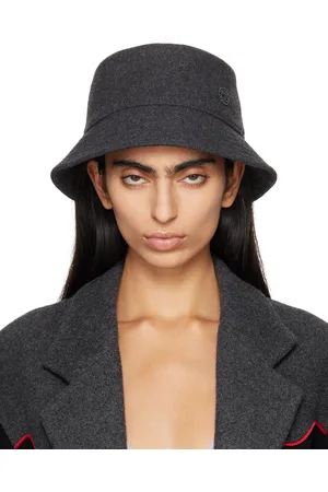Ruslan Baginskiy Gray Monogram Embellished Bucket Hat