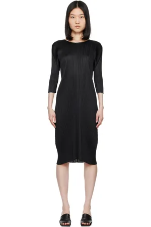 PLEATS PLEASE ISSEY MIYAKE Black Monthly Colors June Midi Dress