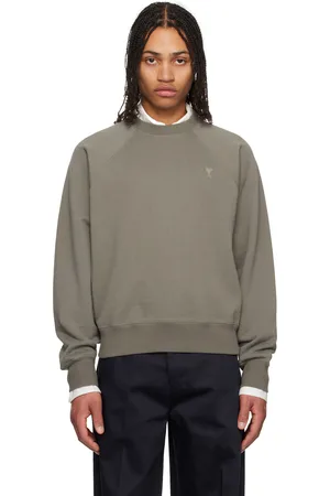 Ami Taupe Cotton Tonal Ami de Coeur Sweatshirt