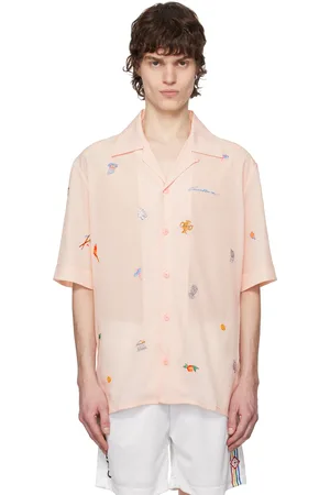 Casablanca Pink Embroidered Motif Shirt