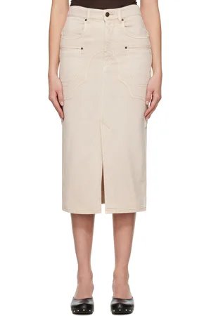 Isabel Marant Beige Britt Denim Midi Skirt