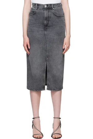 Isabel Marant Gray Tilauria Denim Midi Skirt