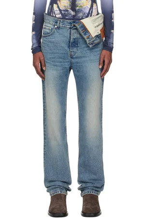 Y / PROJECT Blue Asymmetric Slim Jeans