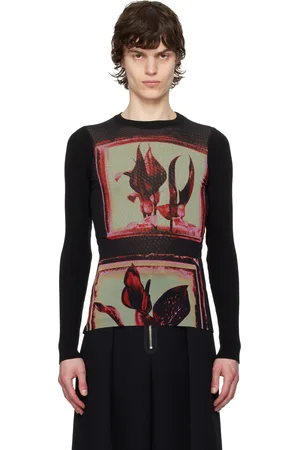 Jean Paul Gaultier Black Flowers Cadres T-shirt