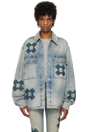 AMIRI Blue MA Quad Appliqué Denim Overshirt