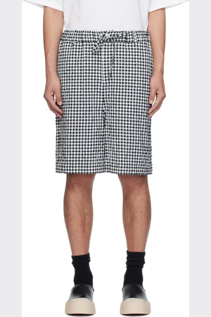 Marni Black & White Gingham Seersucker Drawstring Shorts