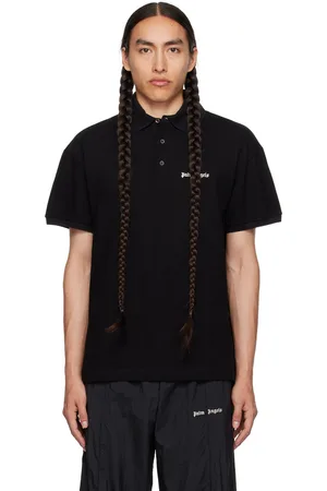 Palm Angels Black Embroidered Polo