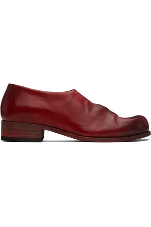 Edward Cuming Red Adam Signature Edition Bubble Toe Zip On Loafers