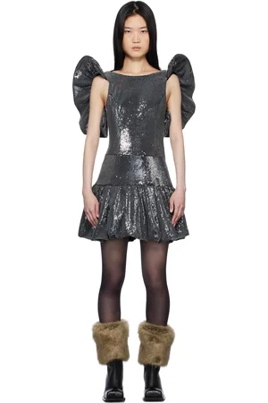Paula Canovas Del Vas SSENSE Exclusive Black Puff Minidress