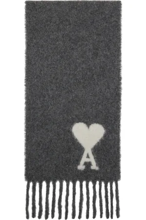 Ami Gray Oversized Ami de Coeur Scarf