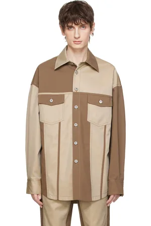 Feng Chen Wang Brown & Beige Paneled Jacket
