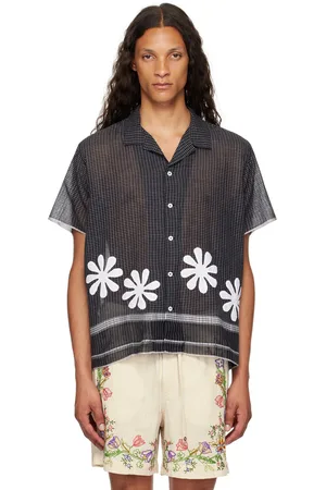 HARAGO Floral Appliqué Shirt