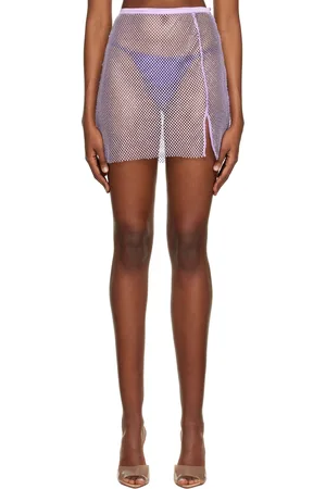 FLEUR DU MAL Purple Rhinestone Miniskirt