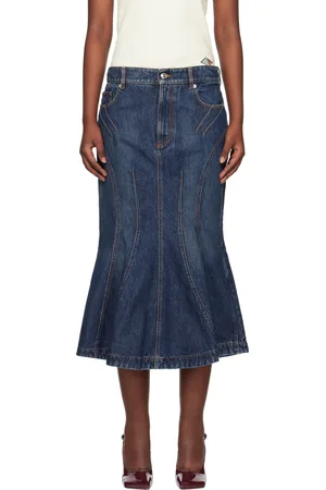 Sportmax Indigo Casa Denim Midi Skirt