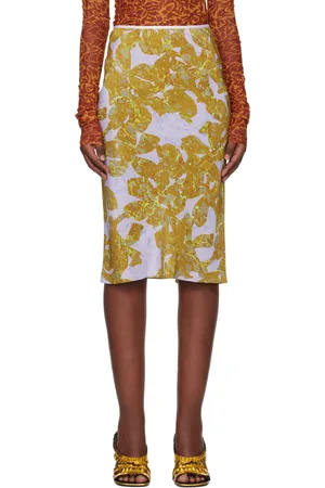 DRIES VAN NOTEN Multicolor Silk Chiffon Midi Skirt