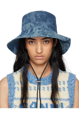 Ganni Blue Denim Bucket Hat