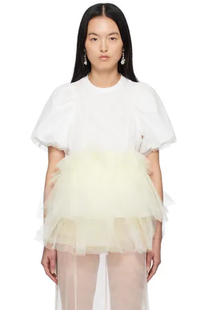 Simone Rocha Tulle Overlay Puff Sleeve Tutu Hem T-shirt