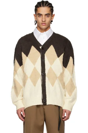 SACAI Brown Argyle Cardigan