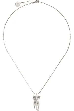 Marni Silver Cat-Shaped Pendant Chain Necklace