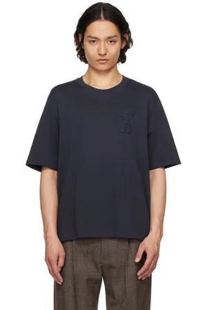Ami Navy Cotton Ami de Coeur Patch T-Shirt