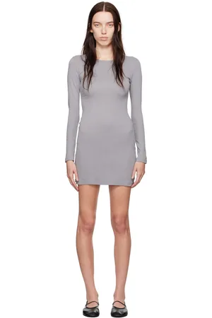 Gil Rodriguez Gray Long Sleeve Bellevue Minidress