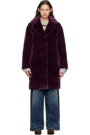 Stand Studio Purple Camille Cocoon Faux-Fur Coat