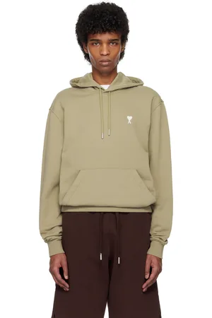 Ami Khaki Cotton Ami de Coeur Hoodie