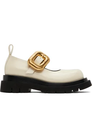 Bottega Veneta Off-White Lug Mary-Jane Loafers