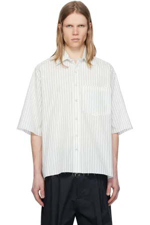 Camiel Fortgens White & Green Striped Boxy Shirt