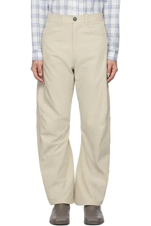 lesugiatelier Beige Curved Silhouette Trousers