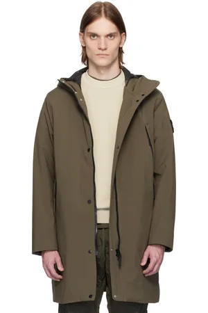 Stone Island Khaki Soft Shell-R-E.Dye Technology Coat