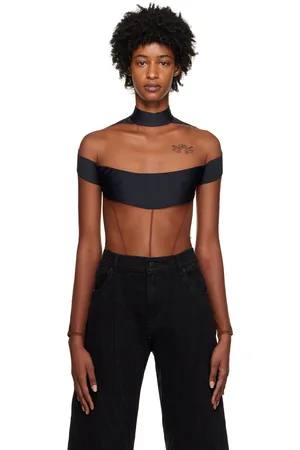 MUGLER Black Illusion Bodysuit