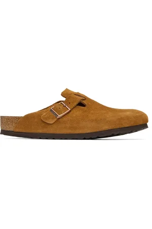 Birkenstock Tan Regular Boston Soft Footbed Slip-on Loafers
