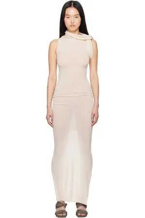 Rick Owens Off-White Hollywood Banded T Maxi Dress