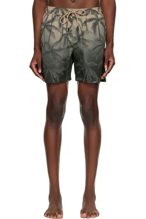 HUGO BOSS Khaki Printed Swim Shorts