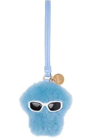 VERSACE Blue Medusa Fluffy Charm Keychain